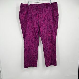 Womens Coldwater Creek 18 Natural Fit Capri Pants Pink Floral Hawaiian